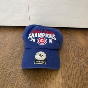 NWT Chicago Cubs World Series Champions 2016 Spell Out Logo MLB Baseball 47 Cap